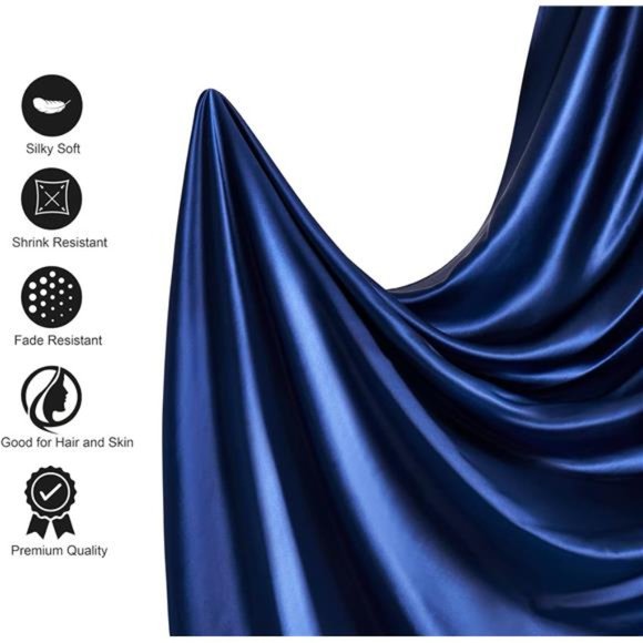 Housing Silk Satin Sheets,4-Piece Full Size Satin BedSheet Set with Deep Pockets - Picture 3 of 7